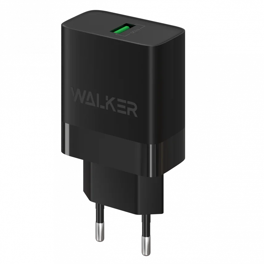 Мережевий зарядний пристрій (адаптер) WALKER WH-35 1USB / QC3.0 / 3A / 18W black 2710000302445 2710000302445